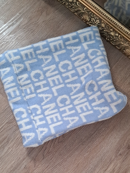 Source Unknown Accessories - CHAN*L Blue and White Logo Scarf
